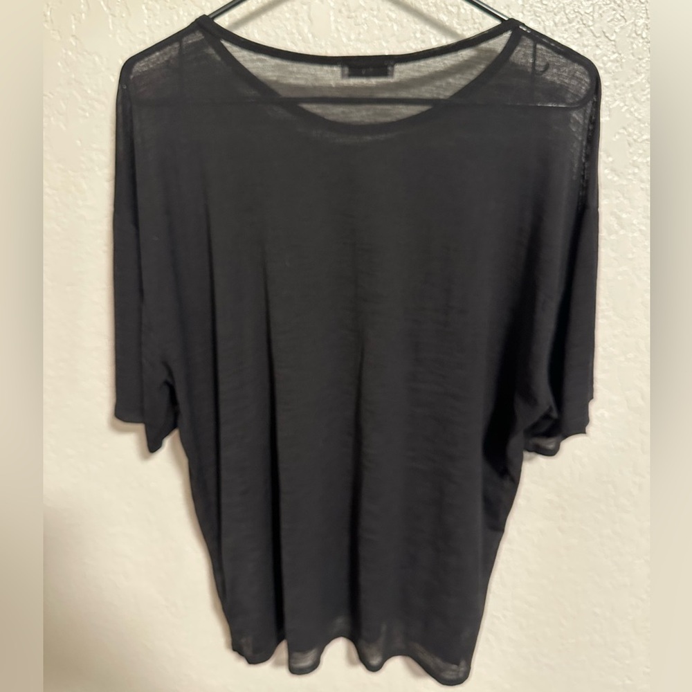TNA Aritzia Black Sheer Women's Top | Size L